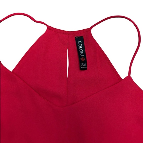 Colori, Elegant Red V-Neck Camisole, Medium - Picture 4 of 8